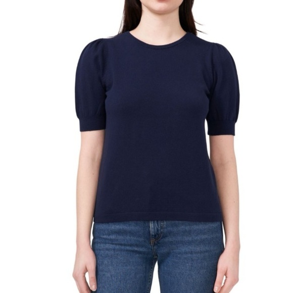 Vince Camuto Midnight Blue Puff Sleeve Sweater - Picture 1 of 5